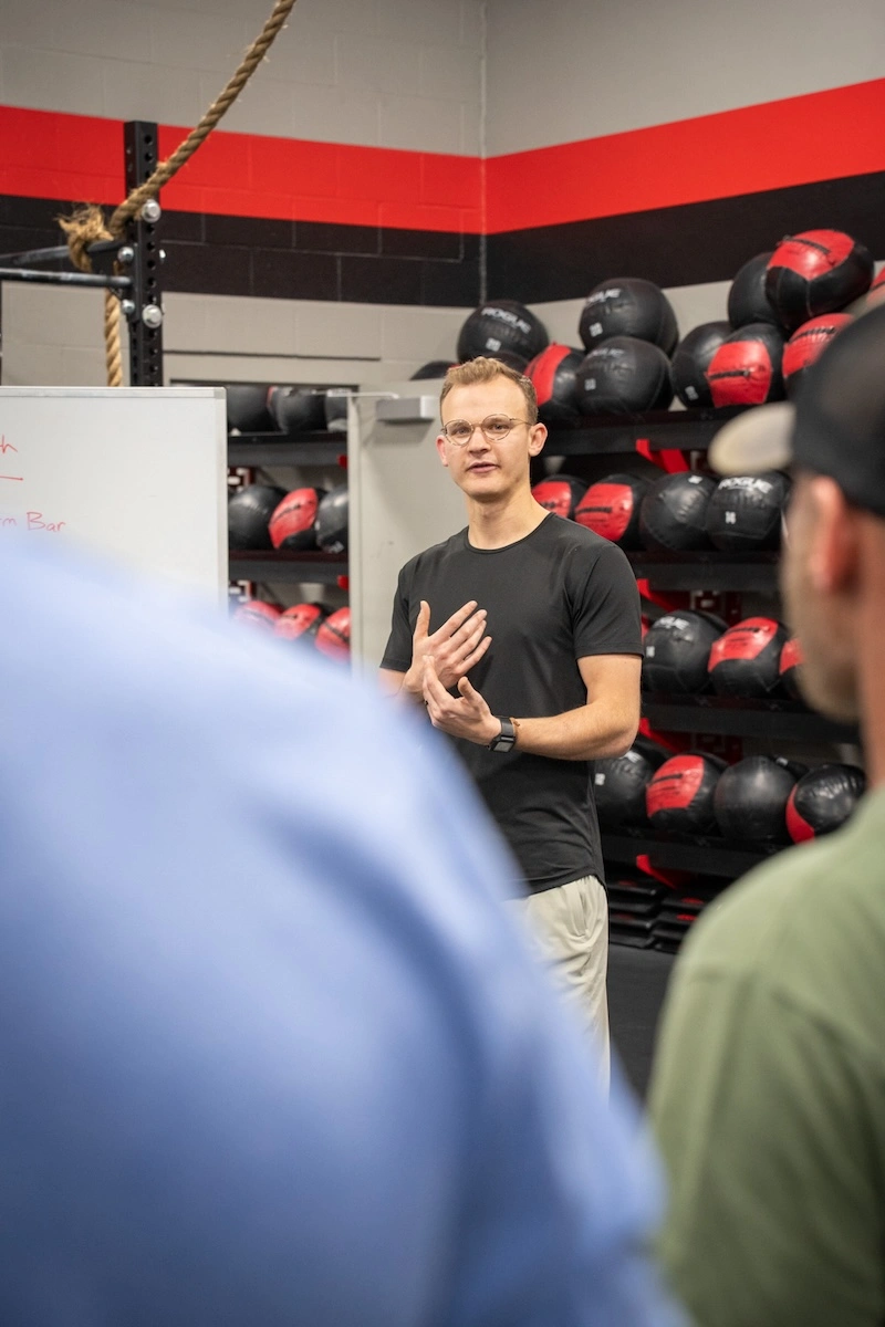 Vince Van Haute leads a rehabilitation workshop at Forward Omaha